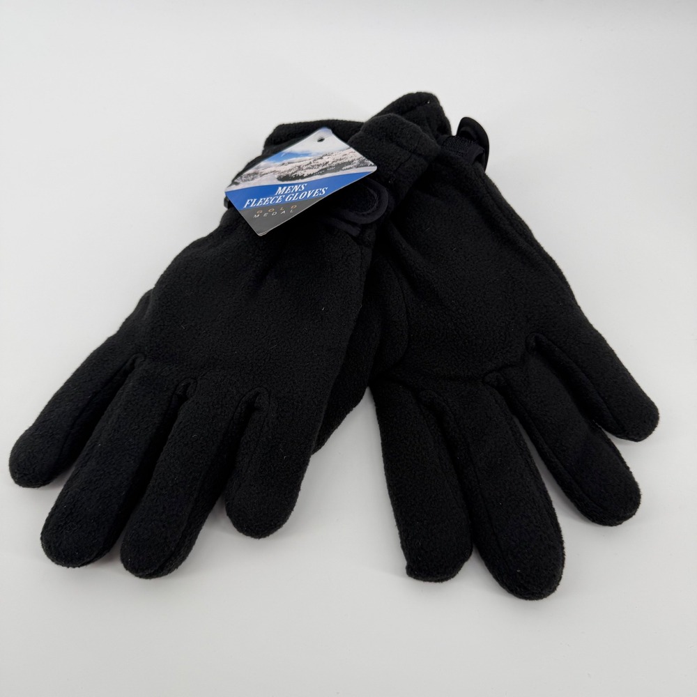 Gold Medal Mens Fleece Gloves Black Size M L SXPF006‎
